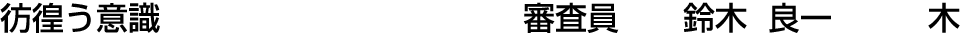彷徨う意識 審査員  鈴木 良一【木】